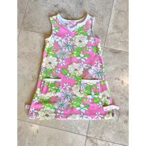 Lilly Pulitzer girls velour sleeveless shift dress, S 4-5yrs